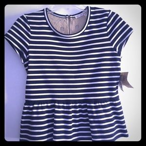 Rachel Roy  peplum top with lace back